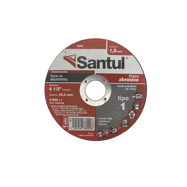 Disco Santul abrasivo 4 1/2 corte extrafino de metal tipo 1,